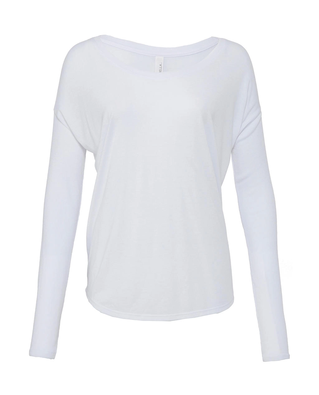 Flowy T-Shirt with 2x1 Sleeves zum Besticken und Bedrucken in der Farbe White mit Ihren Logo, Schriftzug oder Motiv.