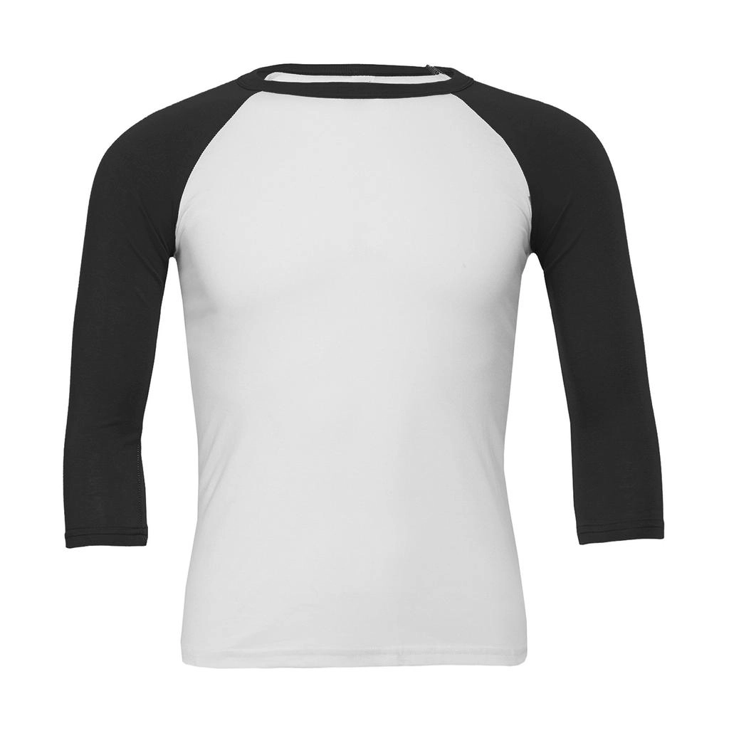 Unisex 3/4 Sleeve Baseball T-Shirt zum Besticken und Bedrucken in der Farbe White/Dark Grey mit Ihren Logo, Schriftzug oder Motiv.