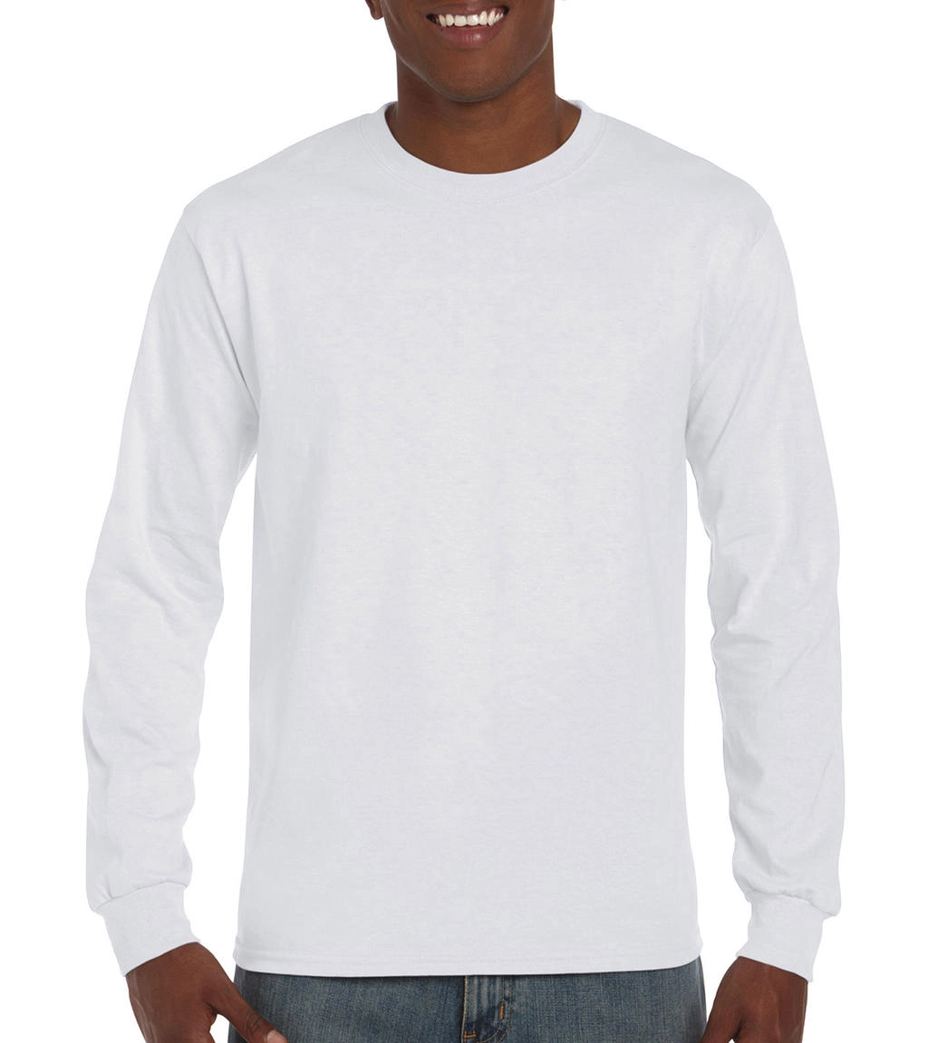 Ultra Cotton Adult T-Shirt LS zum Besticken und Bedrucken in der Farbe White mit Ihren Logo, Schriftzug oder Motiv.