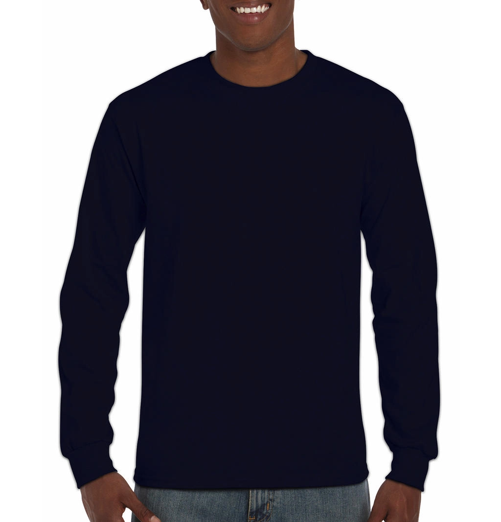 Ultra Cotton Adult T-Shirt LS zum Besticken und Bedrucken in der Farbe Navy mit Ihren Logo, Schriftzug oder Motiv.
