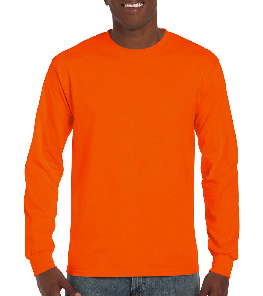 Ultra Cotton Adult T-Shirt LS zum Besticken und Bedrucken in der Farbe Safety Orange mit Ihren Logo, Schriftzug oder Motiv.