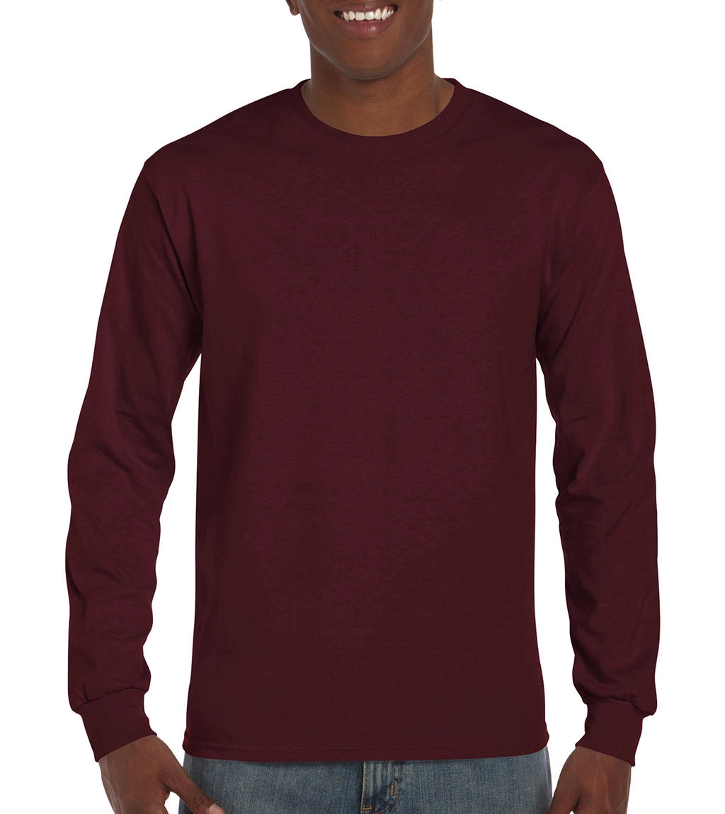 Ultra Cotton Adult T-Shirt LS zum Besticken und Bedrucken in der Farbe Maroon mit Ihren Logo, Schriftzug oder Motiv.