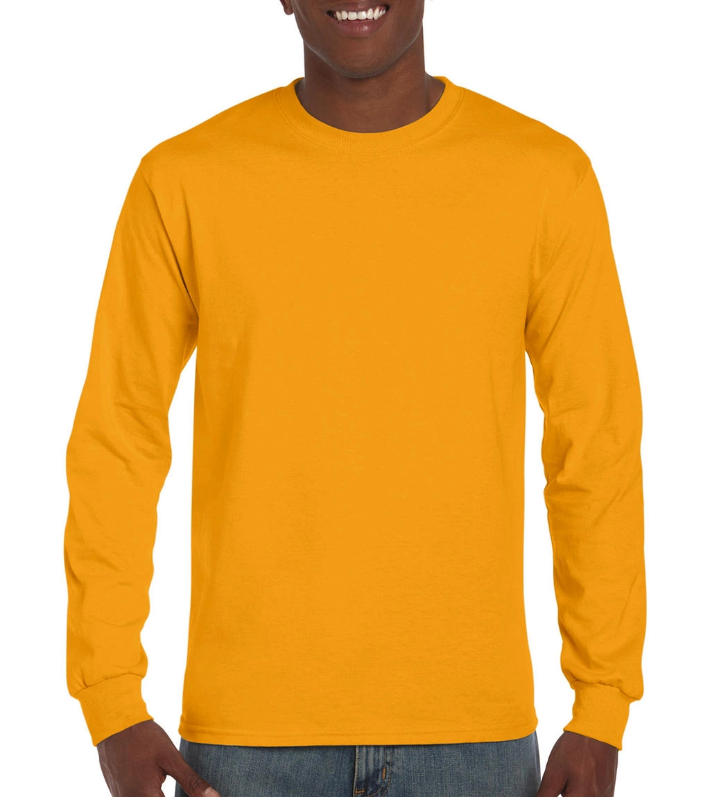 Ultra Cotton Adult T-Shirt LS zum Besticken und Bedrucken in der Farbe Gold mit Ihren Logo, Schriftzug oder Motiv.
