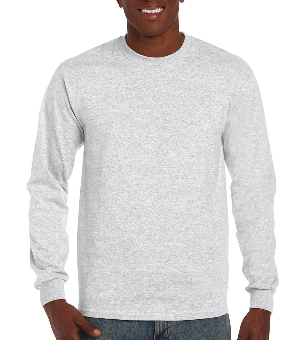 Ultra Cotton Adult T-Shirt LS zum Besticken und Bedrucken in der Farbe Ash Grey mit Ihren Logo, Schriftzug oder Motiv.