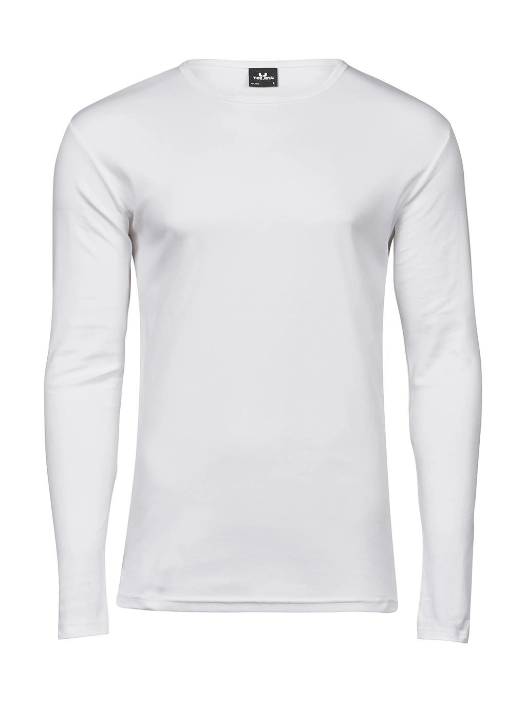 Men`s LS Interlock T-Shirt zum Besticken und Bedrucken in der Farbe White mit Ihren Logo, Schriftzug oder Motiv.