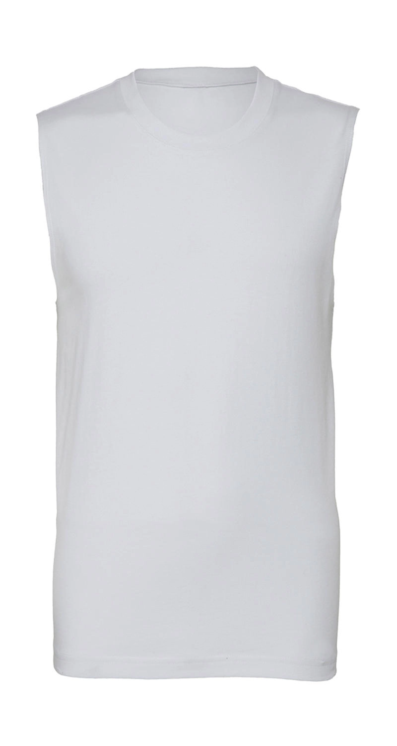 Unisex Jersey Muscle Tank Top zum Besticken und Bedrucken in der Farbe White mit Ihren Logo, Schriftzug oder Motiv.