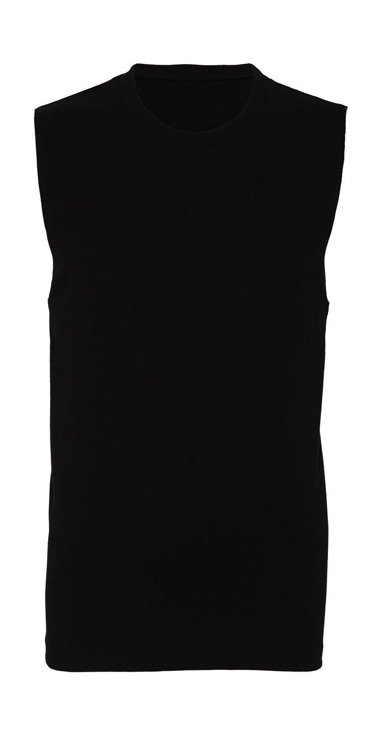 Unisex Jersey Muscle Tank Top zum Besticken und Bedrucken in der Farbe Black mit Ihren Logo, Schriftzug oder Motiv.