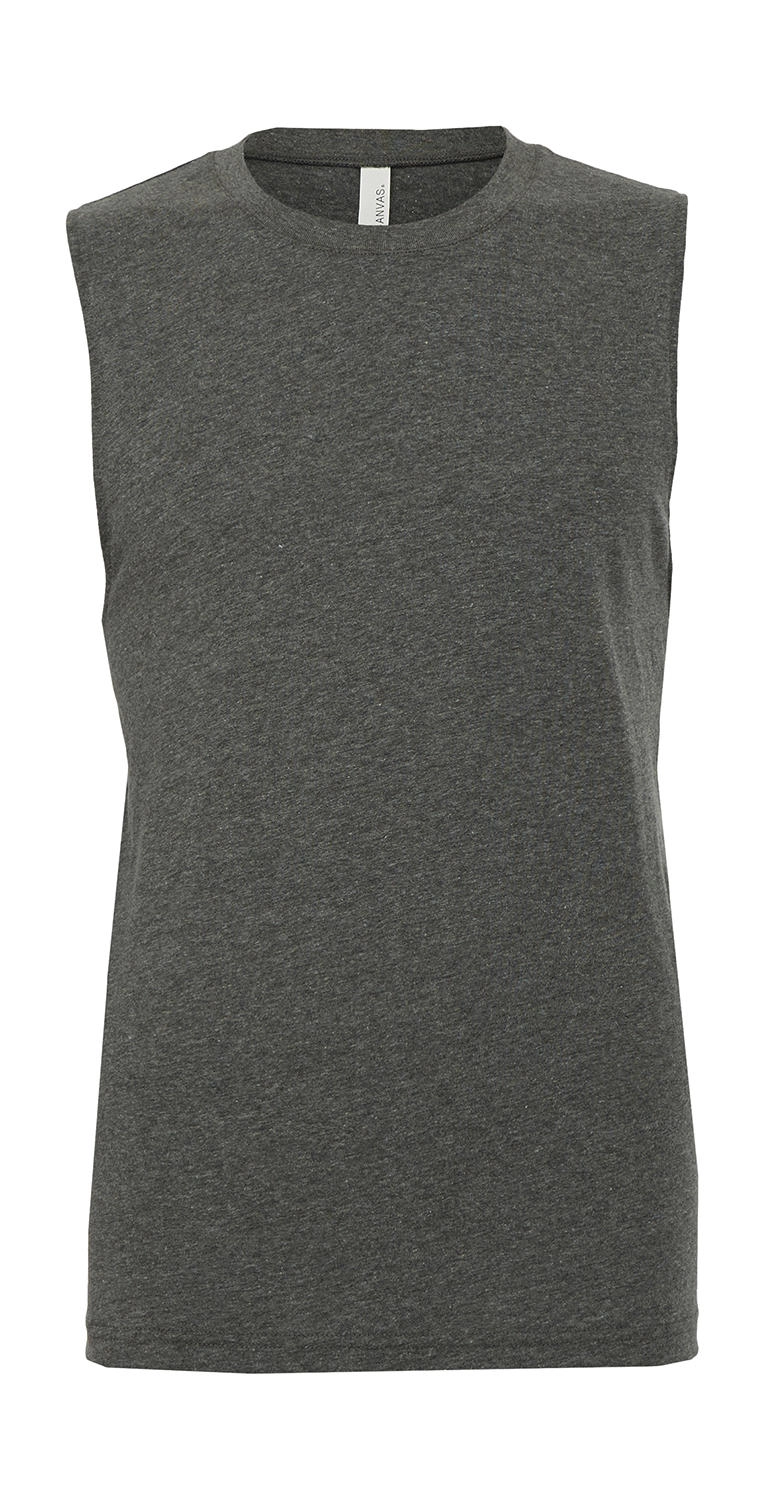 Unisex Jersey Muscle Tank Top zum Besticken und Bedrucken in der Farbe Dark Grey Heather mit Ihren Logo, Schriftzug oder Motiv.