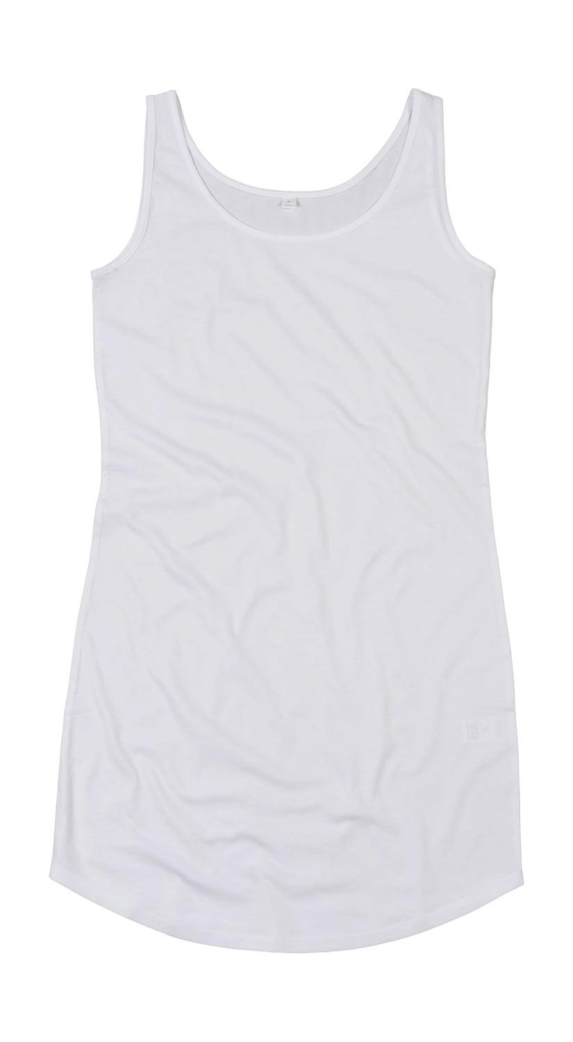 Curved Vest Dress zum Besticken und Bedrucken in der Farbe White mit Ihren Logo, Schriftzug oder Motiv.