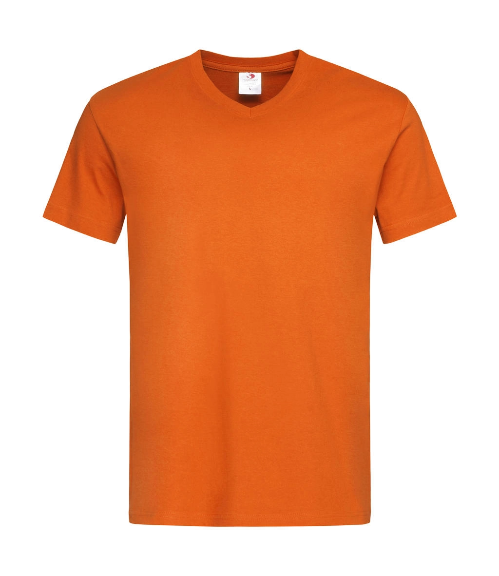 Classic-T V-Neck zum Besticken und Bedrucken in der Farbe Orange mit Ihren Logo, Schriftzug oder Motiv.