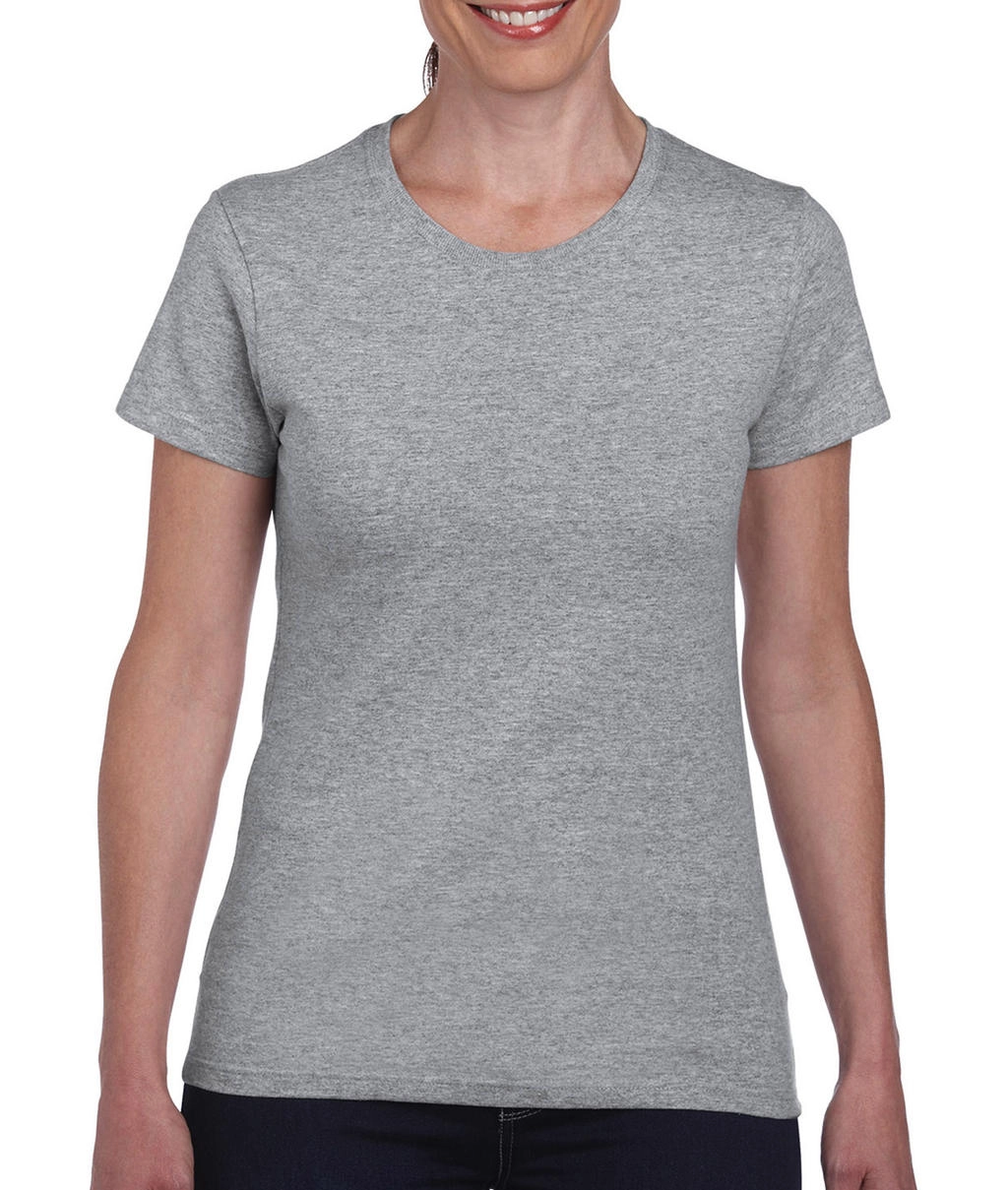 Ladies` Heavy Cotton T-Shirt zum Besticken und Bedrucken in der Farbe Sport Grey mit Ihren Logo, Schriftzug oder Motiv.