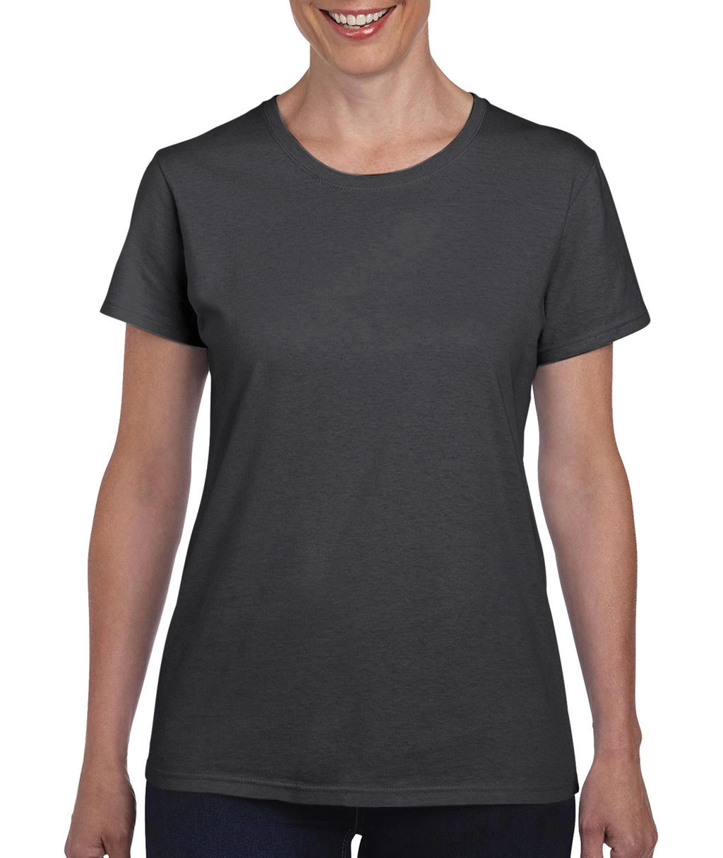 Ladies` Heavy Cotton T-Shirt zum Besticken und Bedrucken in der Farbe Dark Heather mit Ihren Logo, Schriftzug oder Motiv.
