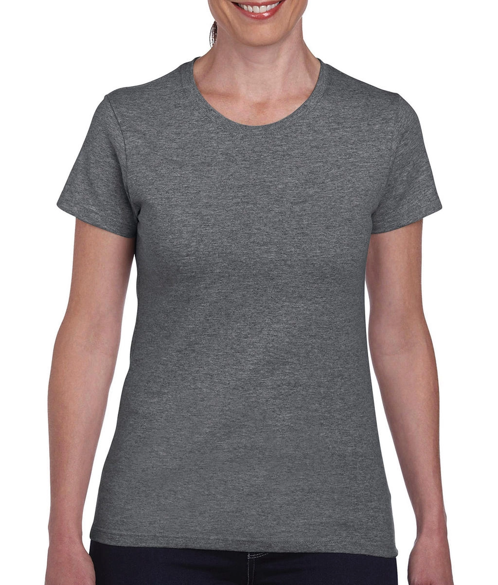 Ladies` Heavy Cotton T-Shirt zum Besticken und Bedrucken in der Farbe Graphite Heather mit Ihren Logo, Schriftzug oder Motiv.