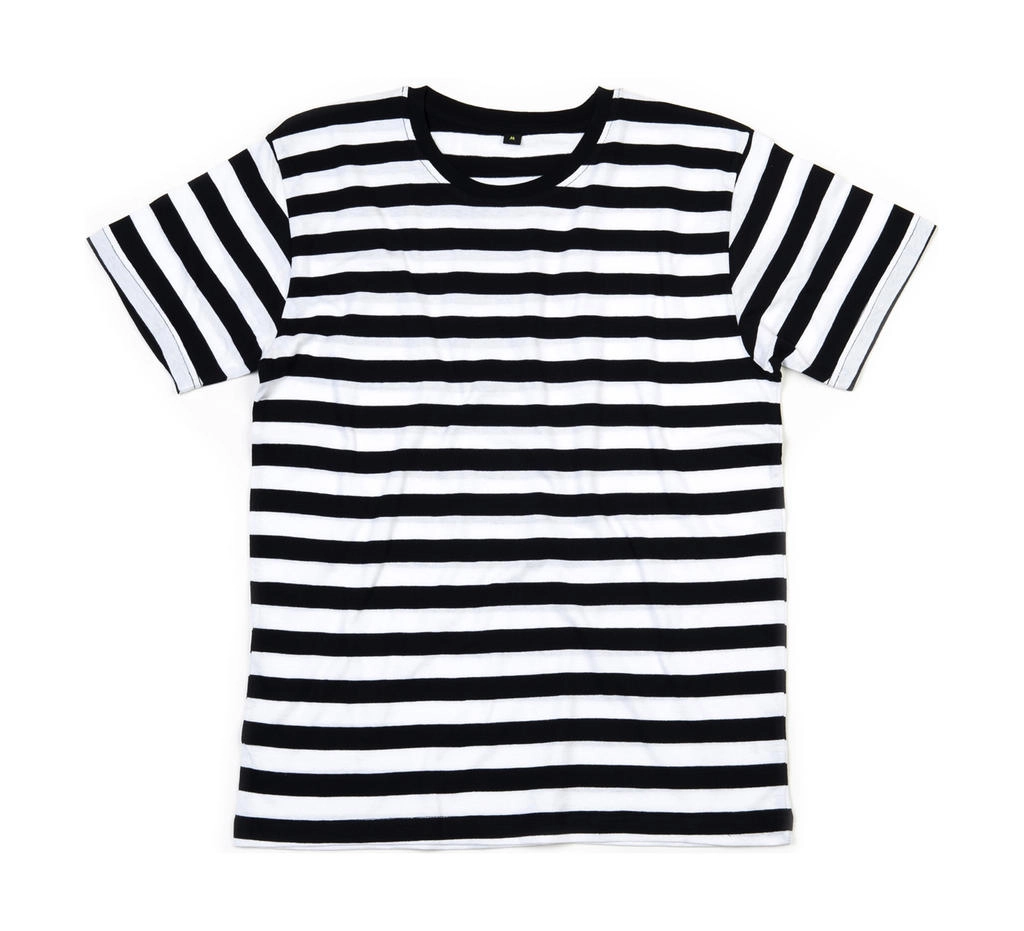 Men`s Stripy T zum Besticken und Bedrucken in der Farbe Black/White mit Ihren Logo, Schriftzug oder Motiv.