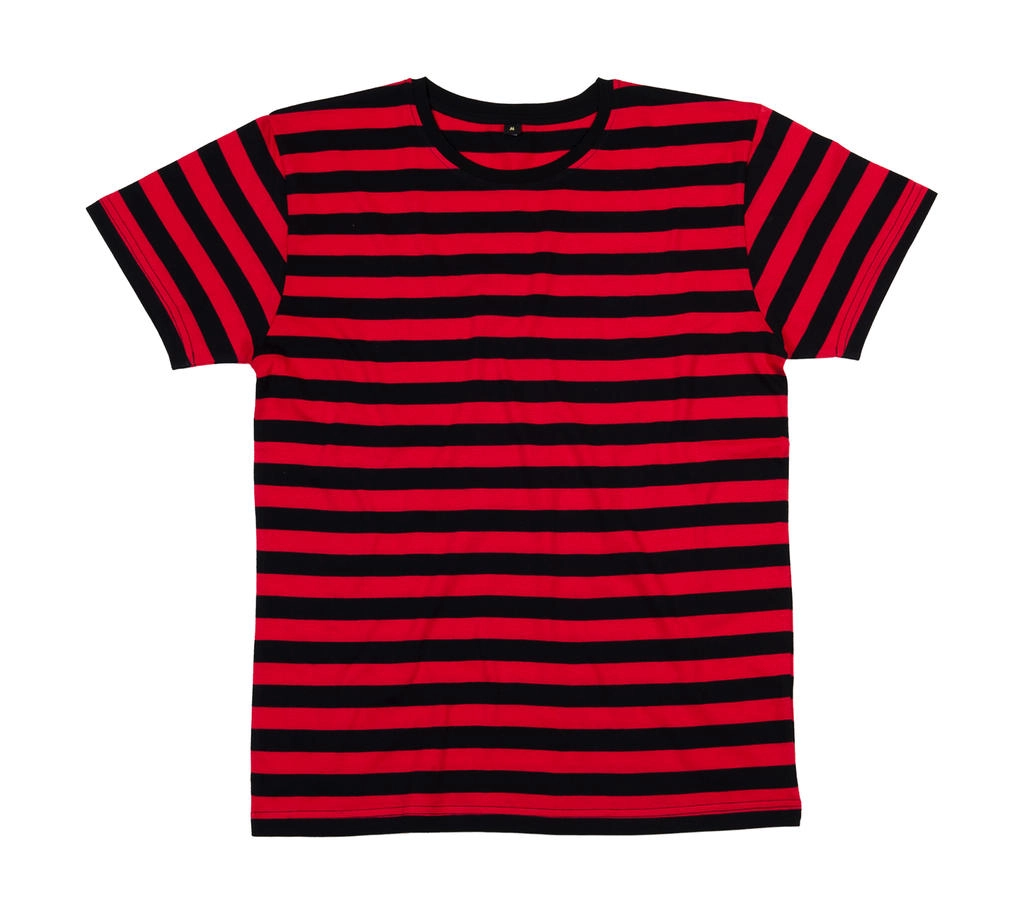 Men`s Stripy T zum Besticken und Bedrucken in der Farbe Black/Red mit Ihren Logo, Schriftzug oder Motiv.
