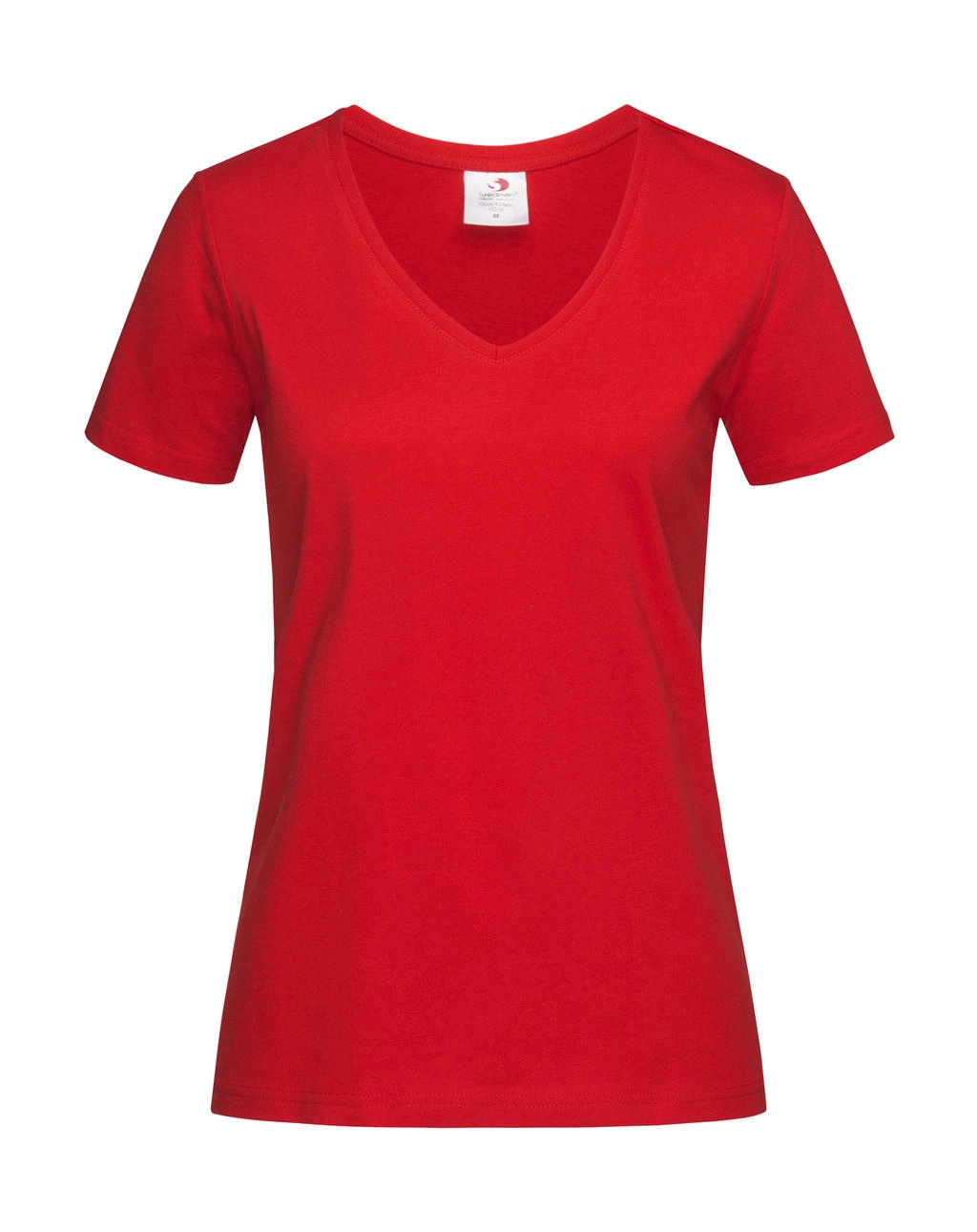 Classic-T V-Neck Women zum Besticken und Bedrucken in der Farbe Scarlet Red mit Ihren Logo, Schriftzug oder Motiv.