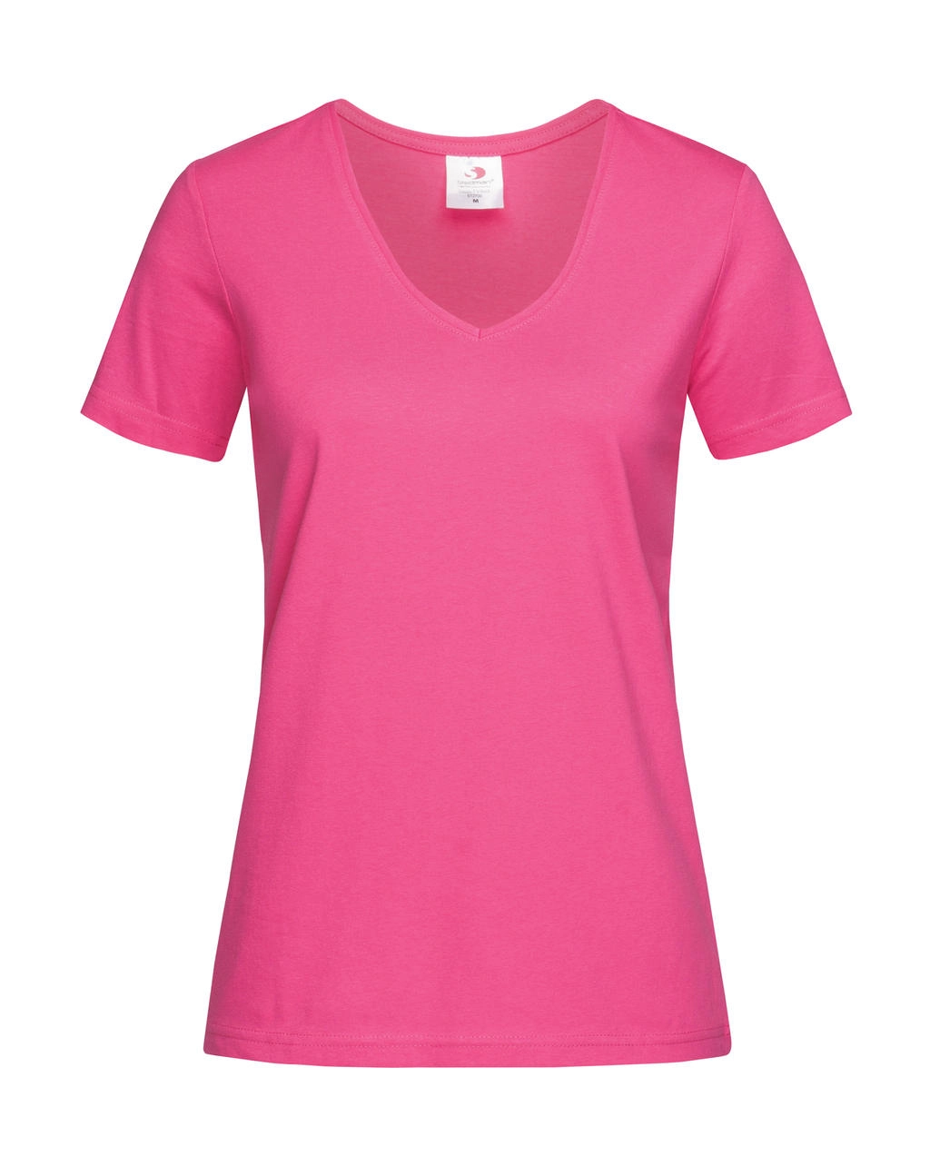 Classic-T V-Neck Women zum Besticken und Bedrucken in der Farbe Sweet Pink mit Ihren Logo, Schriftzug oder Motiv.