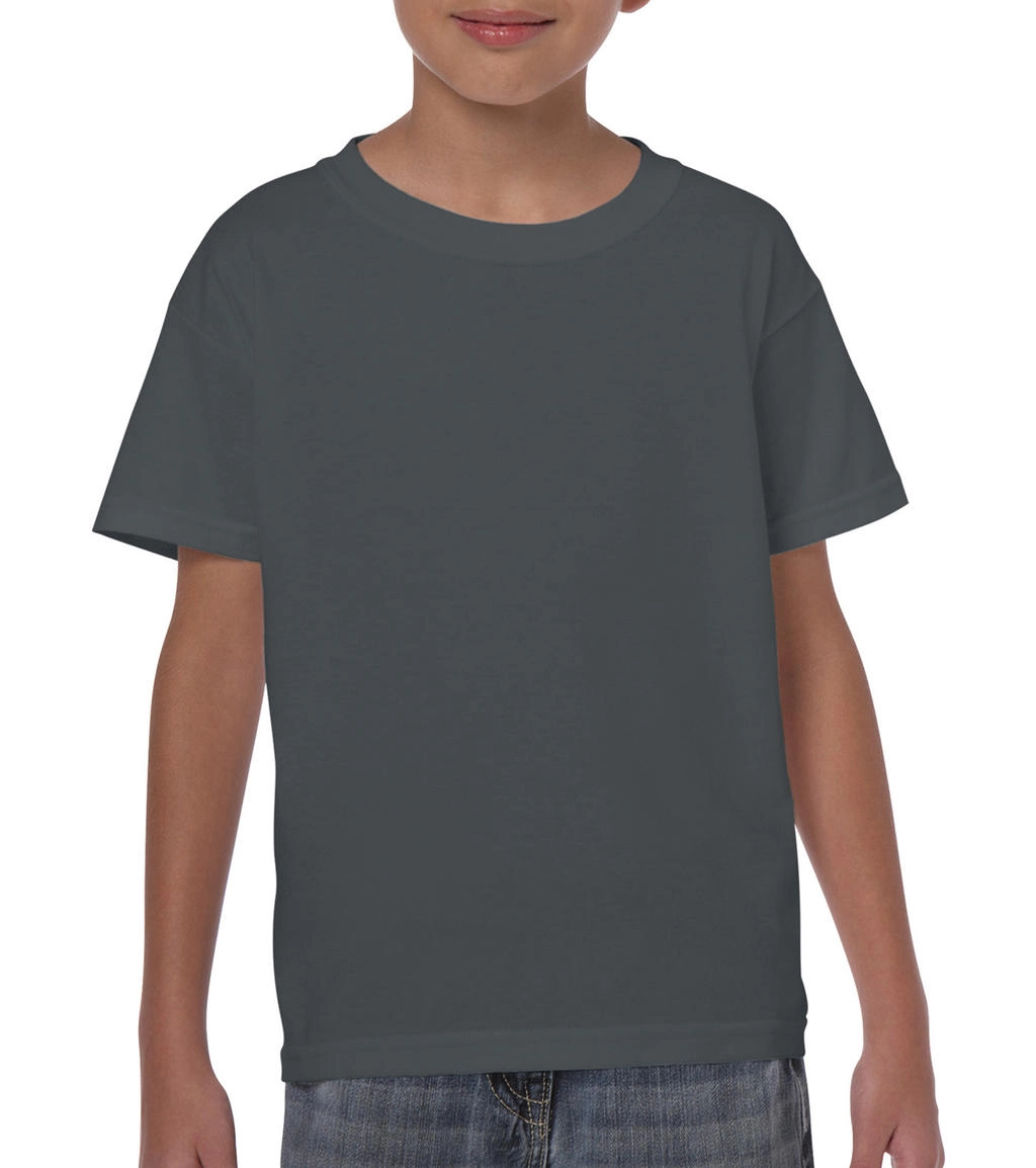 Heavy Cotton Youth T-Shirt zum Besticken und Bedrucken in der Farbe Charcoal mit Ihren Logo, Schriftzug oder Motiv.