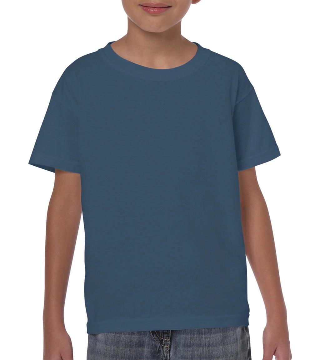 Heavy Cotton Youth T-Shirt zum Besticken und Bedrucken in der Farbe Indigo Blue mit Ihren Logo, Schriftzug oder Motiv.