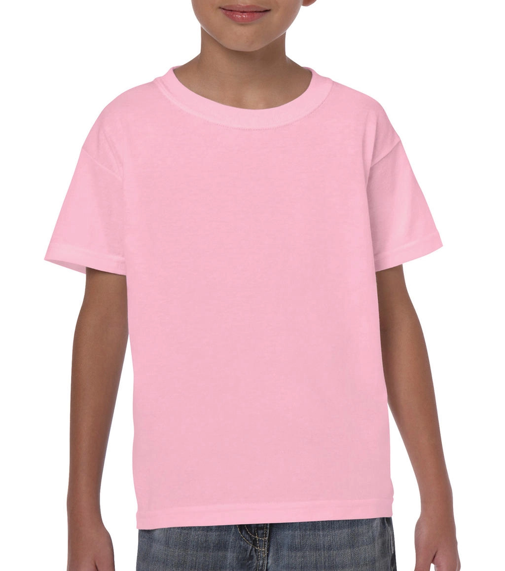 Heavy Cotton Youth T-Shirt zum Besticken und Bedrucken in der Farbe Light Pink mit Ihren Logo, Schriftzug oder Motiv.
