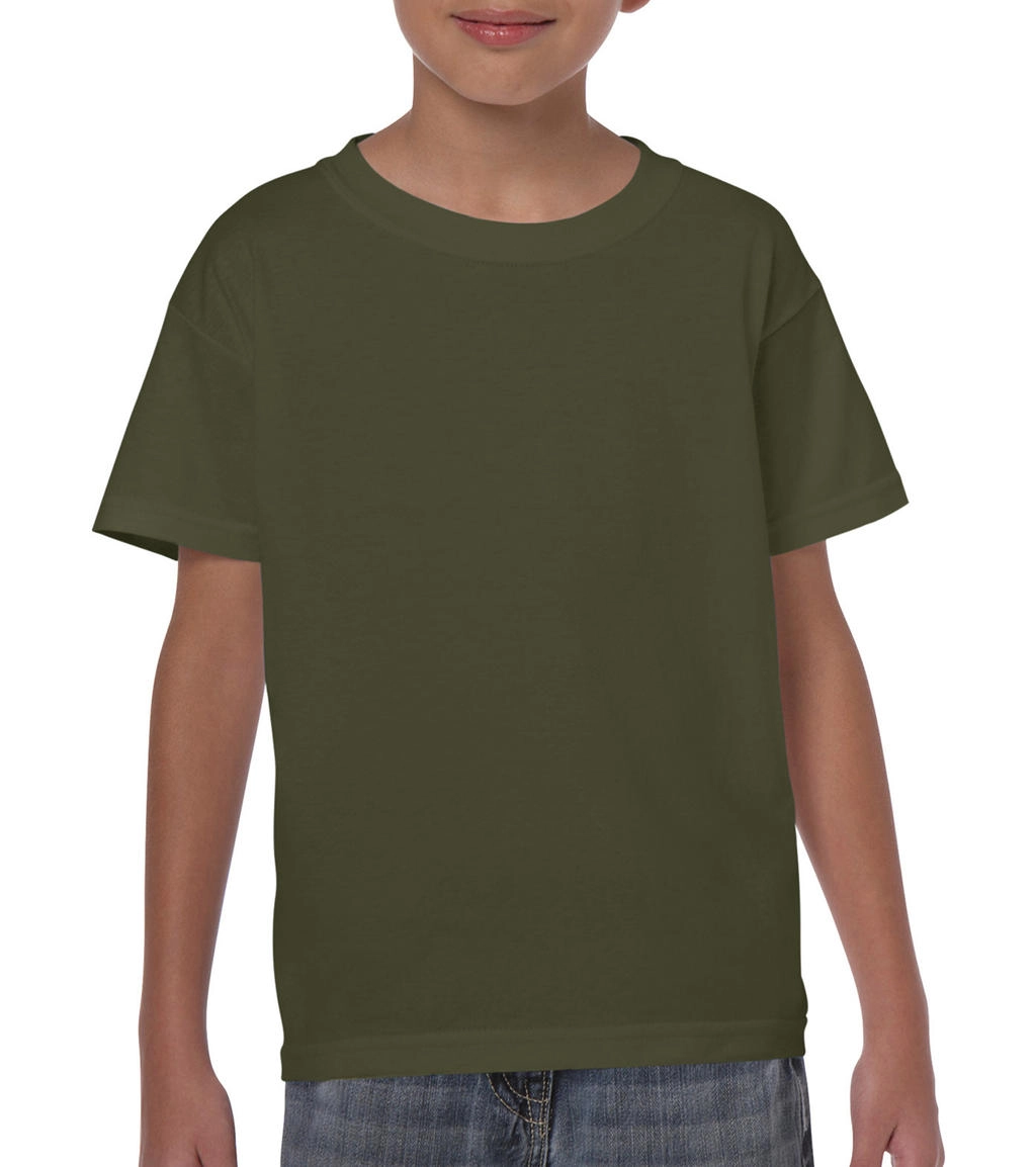 Heavy Cotton Youth T-Shirt zum Besticken und Bedrucken in der Farbe Military Green mit Ihren Logo, Schriftzug oder Motiv.