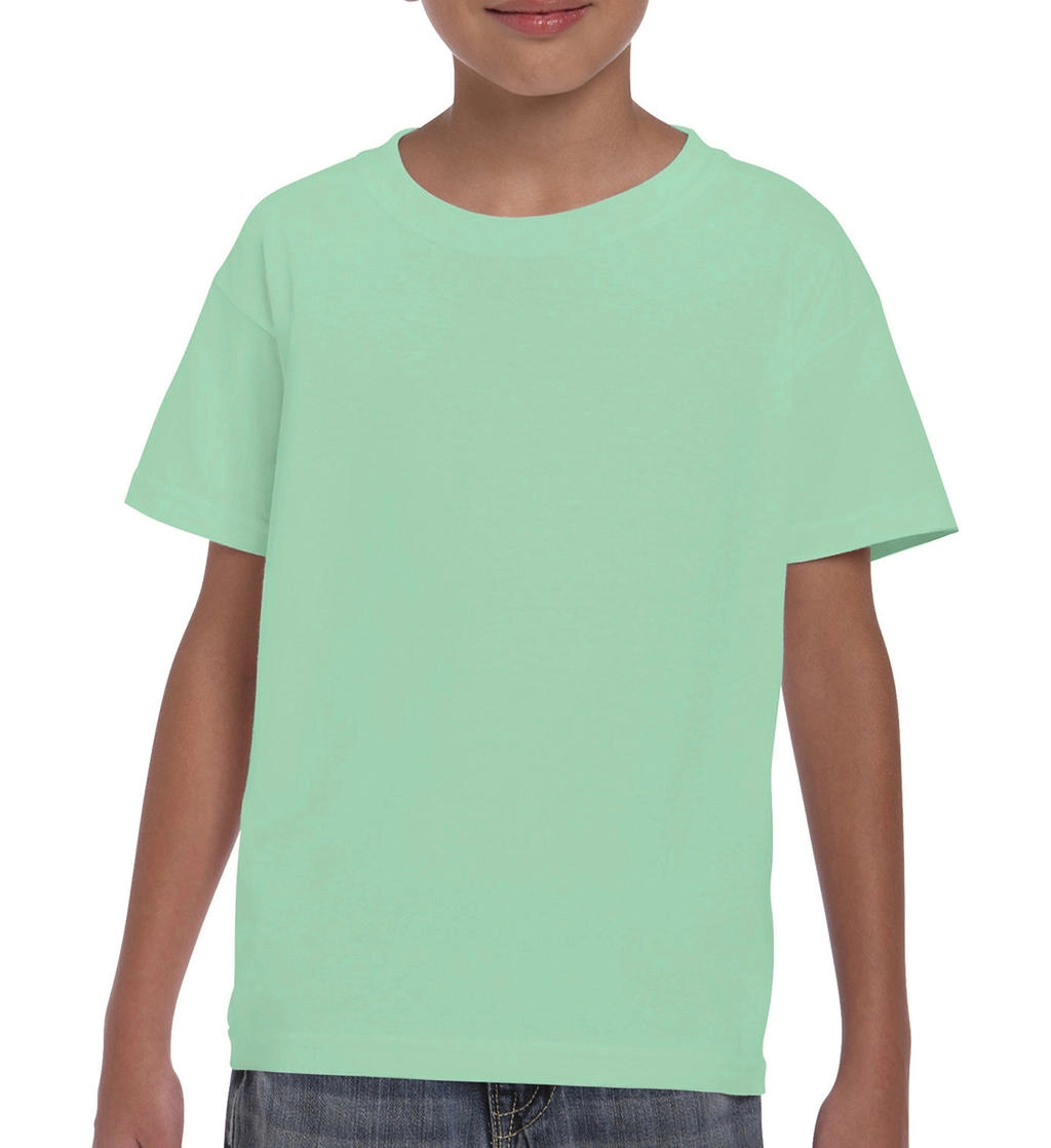 Heavy Cotton Youth T-Shirt zum Besticken und Bedrucken in der Farbe Mint Green mit Ihren Logo, Schriftzug oder Motiv.