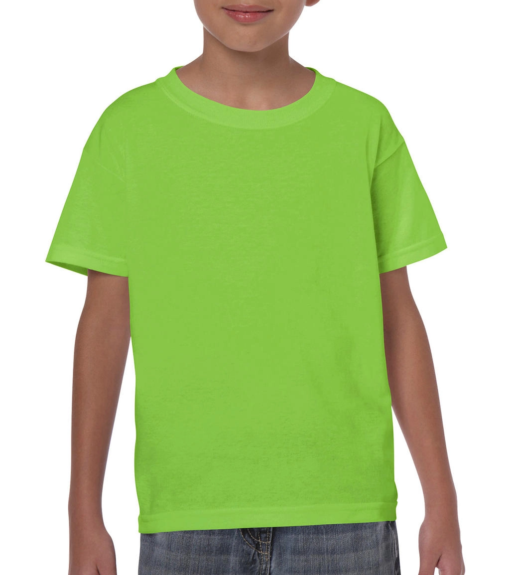 Heavy Cotton Youth T-Shirt zum Besticken und Bedrucken in der Farbe Lime mit Ihren Logo, Schriftzug oder Motiv.