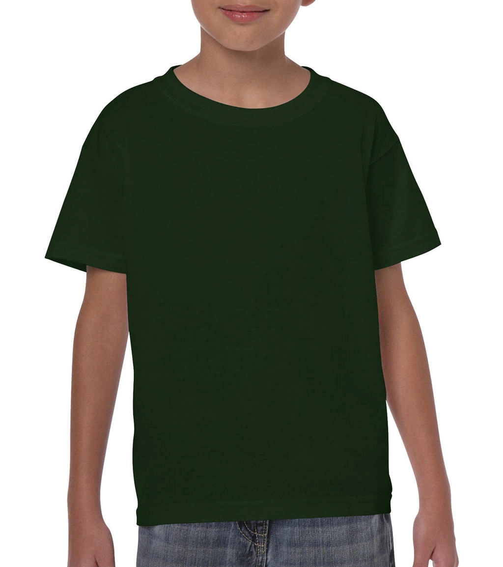 Heavy Cotton Youth T-Shirt zum Besticken und Bedrucken in der Farbe Forest Green mit Ihren Logo, Schriftzug oder Motiv.