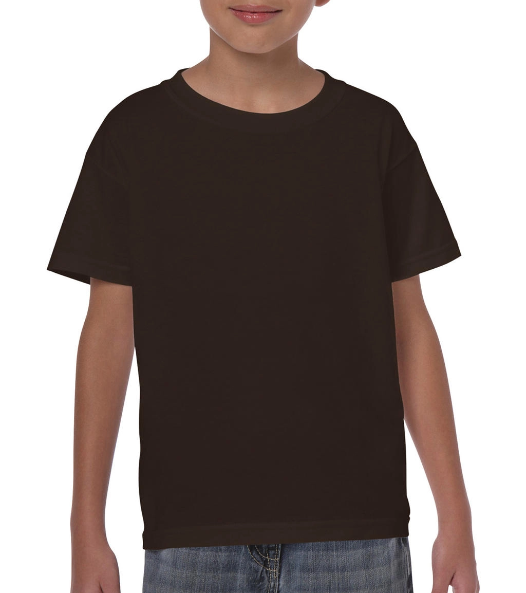 Heavy Cotton Youth T-Shirt zum Besticken und Bedrucken in der Farbe Dark Chocolate mit Ihren Logo, Schriftzug oder Motiv.
