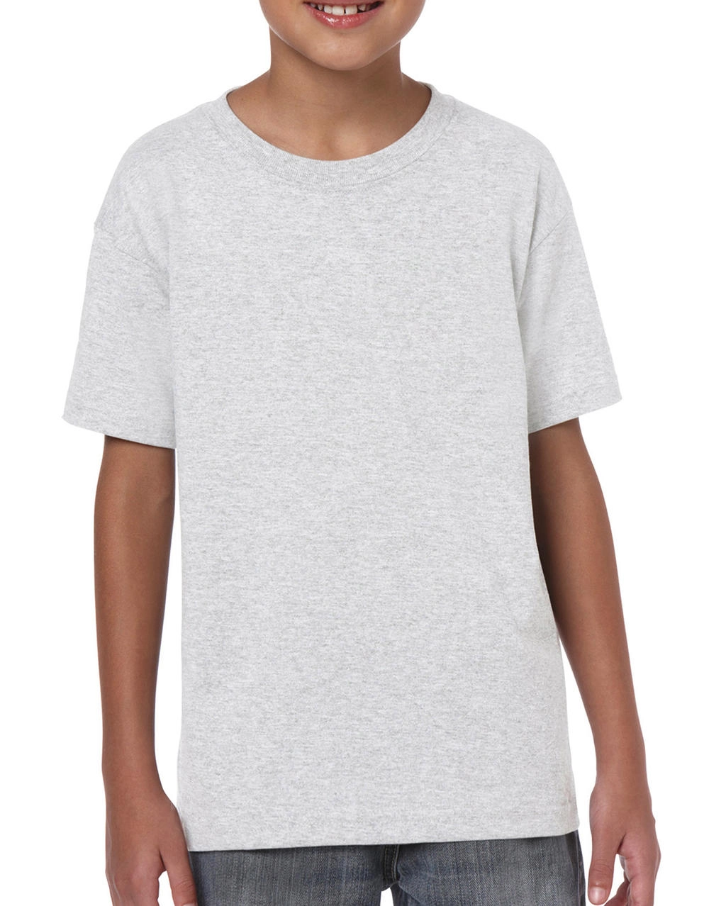 Heavy Cotton Youth T-Shirt zum Besticken und Bedrucken in der Farbe Ash Grey mit Ihren Logo, Schriftzug oder Motiv.