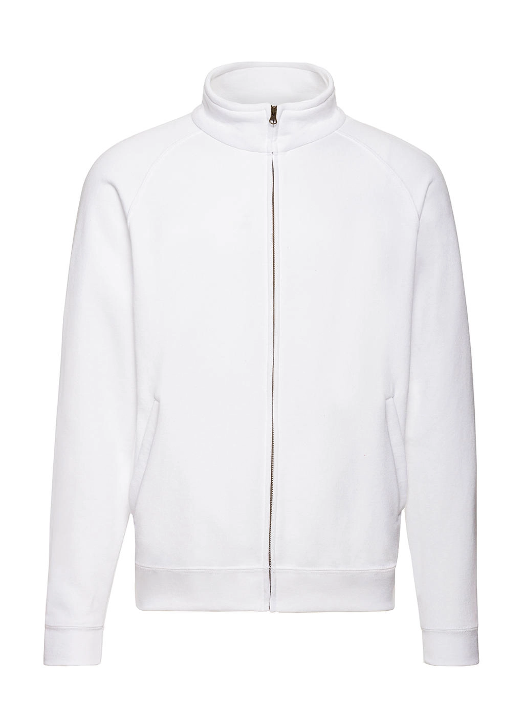 Classic Sweat Jacket zum Besticken und Bedrucken in der Farbe White mit Ihren Logo, Schriftzug oder Motiv.