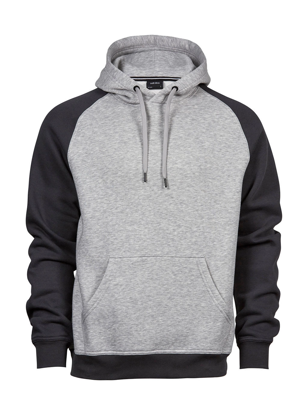 Two-Tone Hooded Sweatshirt zum Besticken und Bedrucken in der Farbe Heather/Dark Grey mit Ihren Logo, Schriftzug oder Motiv.