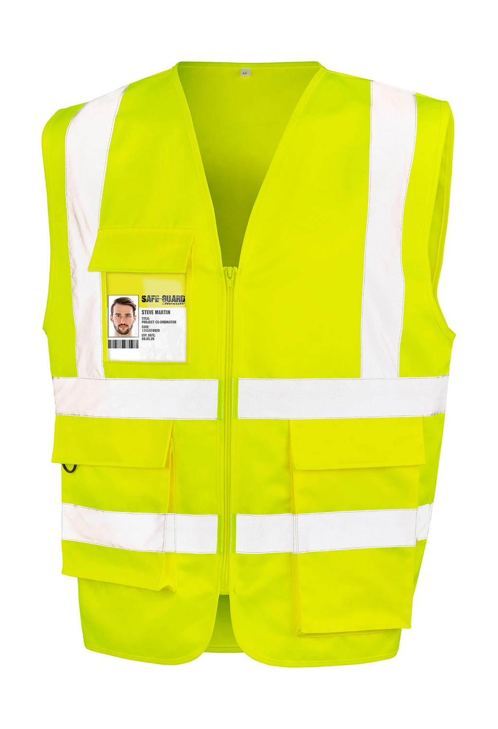 Heavy Duty Polycotton Security Vest zum Besticken und Bedrucken in der Farbe Fluorescent Yellow mit Ihren Logo, Schriftzug oder Motiv.