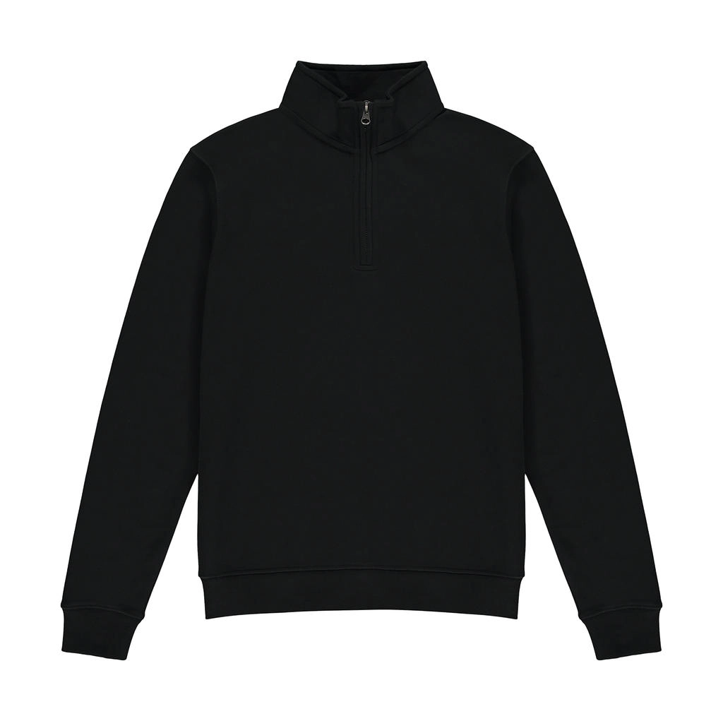 Regular Fit 1/4 Zip Sweatshirt zum Besticken und Bedrucken in der Farbe Black mit Ihren Logo, Schriftzug oder Motiv.
