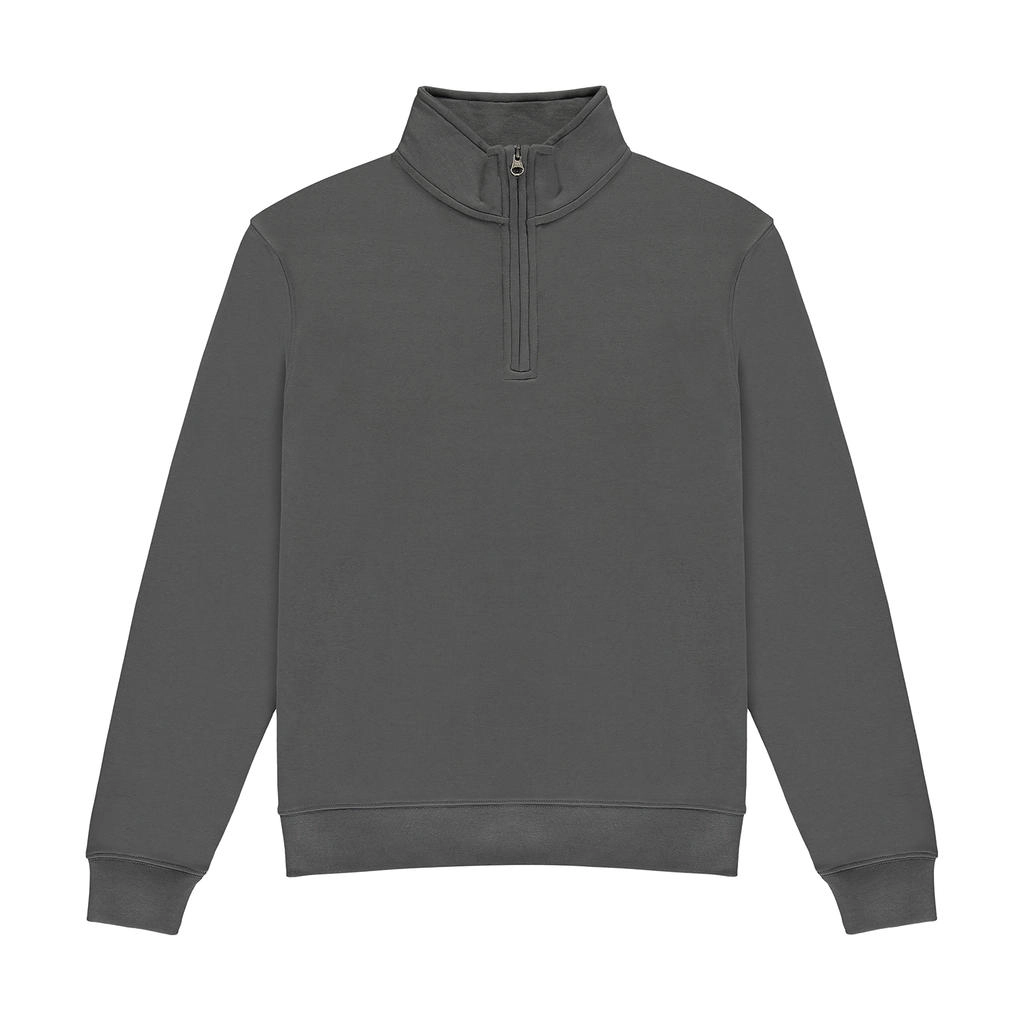 Regular Fit 1/4 Zip Sweatshirt zum Besticken und Bedrucken in der Farbe Dark Grey mit Ihren Logo, Schriftzug oder Motiv.