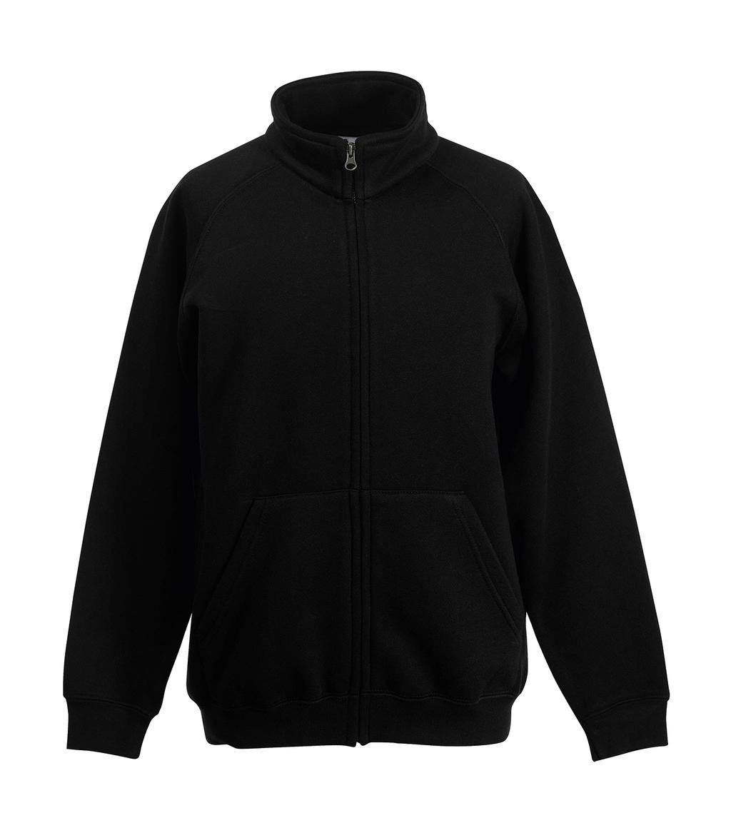 Kids` Classic Sweat Jacket zum Besticken und Bedrucken in der Farbe Black mit Ihren Logo, Schriftzug oder Motiv.