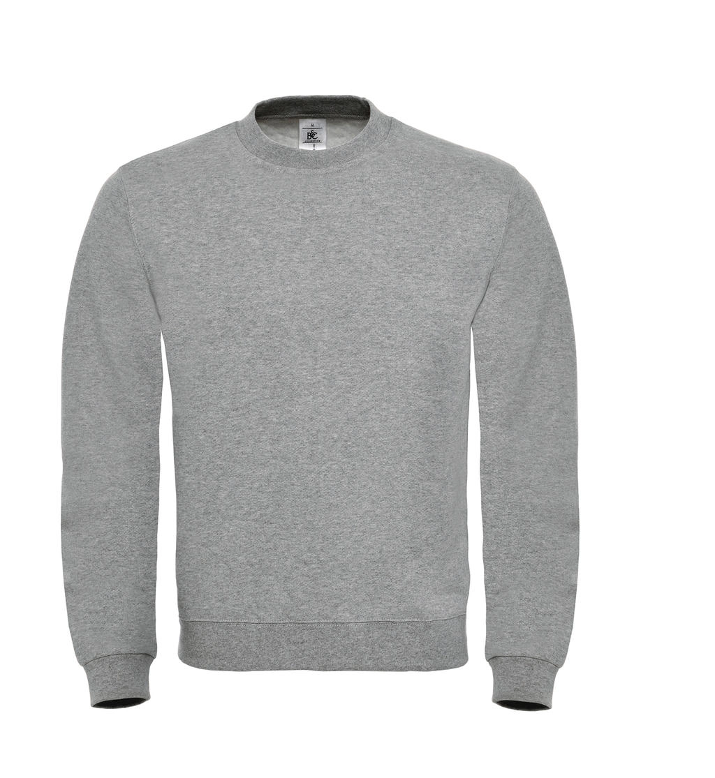 ID.002 Cotton Rich Sweatshirt  zum Besticken und Bedrucken in der Farbe Heather Grey mit Ihren Logo, Schriftzug oder Motiv.