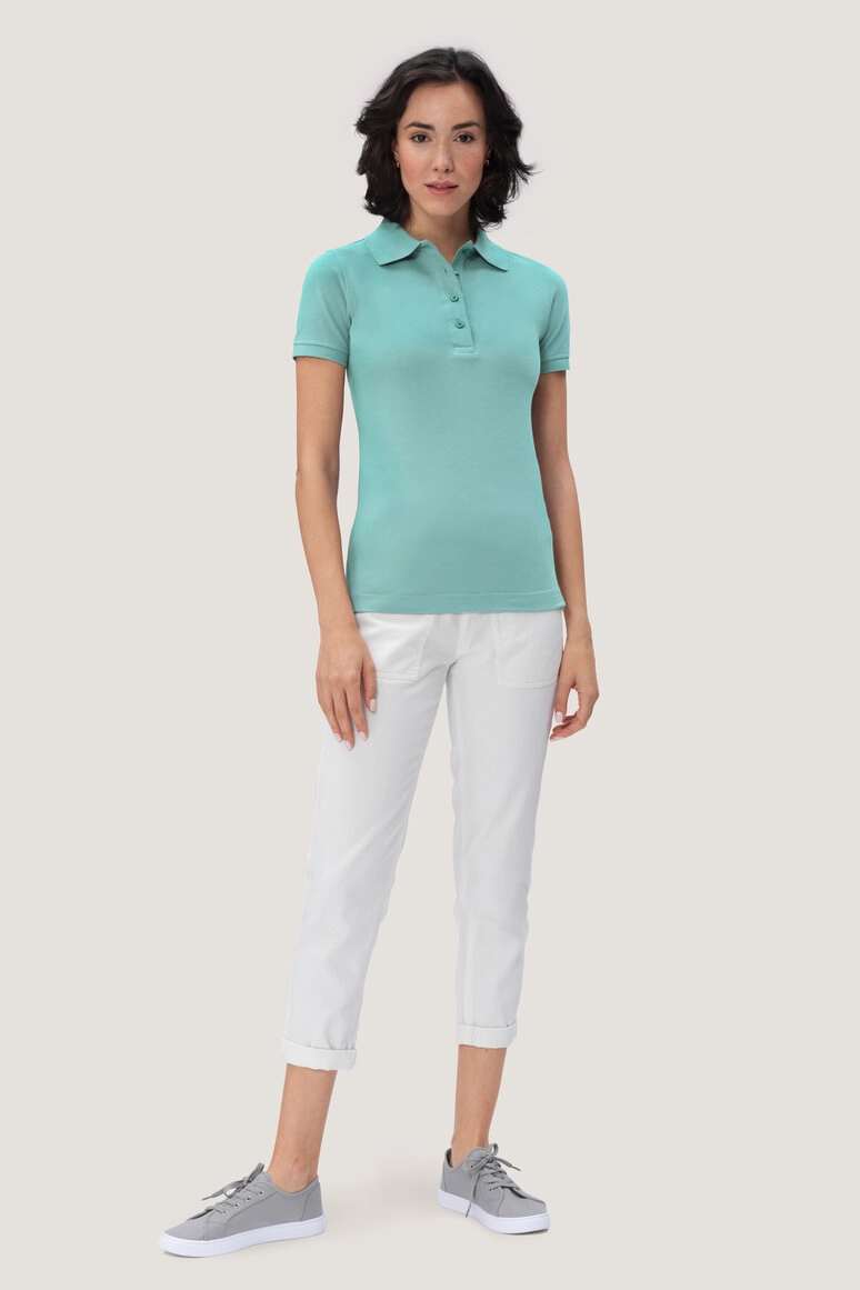 HAKRO Damen Poloshirt Mikralinar® zum Besticken und Bedrucken in der Farbe Eisgrün mit Ihren Logo, Schriftzug oder Motiv.