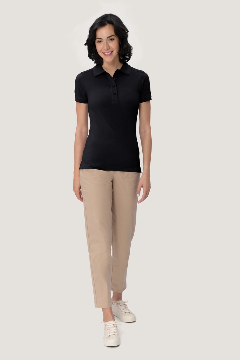 HAKRO Damen Poloshirt Mikralinar® PRO zum Besticken und Bedrucken in der Farbe Hp schwarz mit Ihren Logo, Schriftzug oder Motiv.