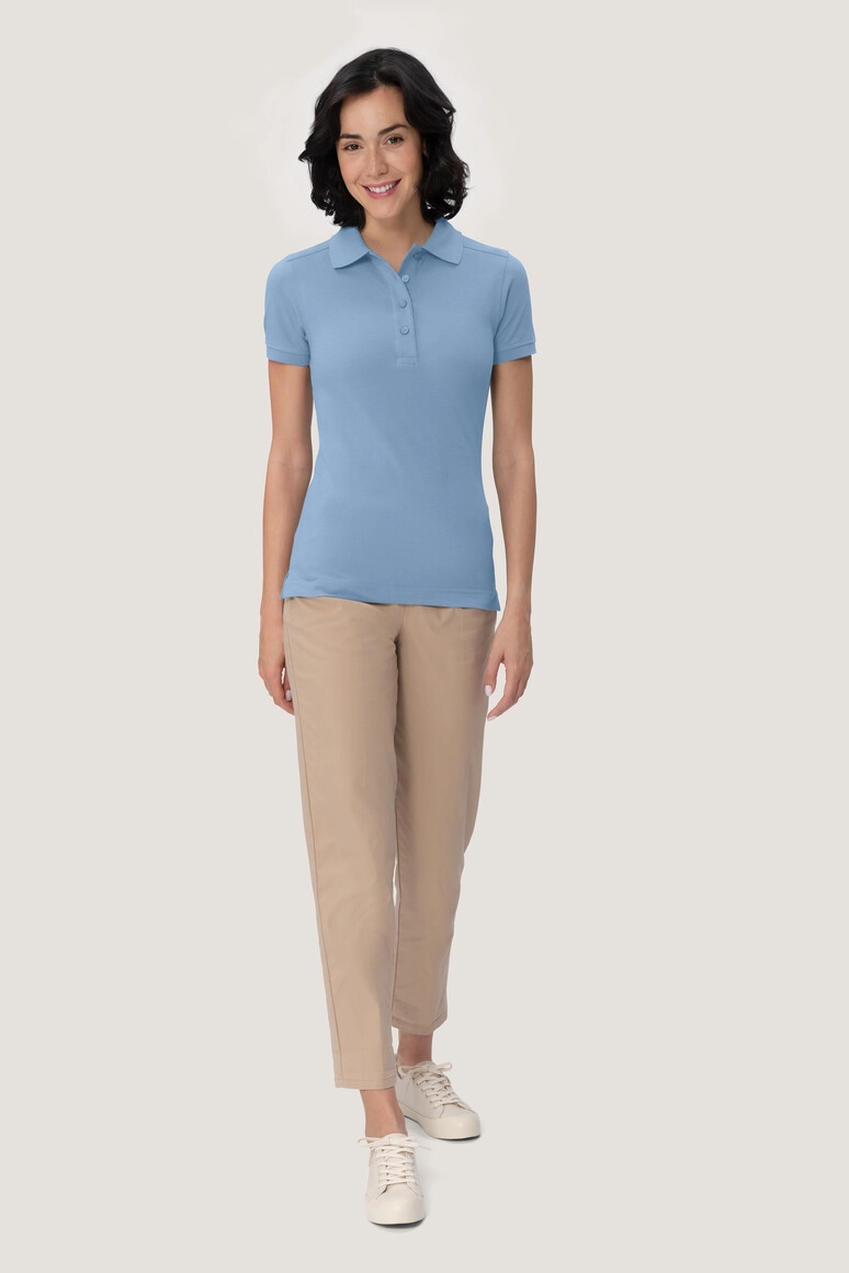 HAKRO Damen Poloshirt Mikralinar® PRO zum Besticken und Bedrucken in der Farbe Hp eisblau mit Ihren Logo, Schriftzug oder Motiv.