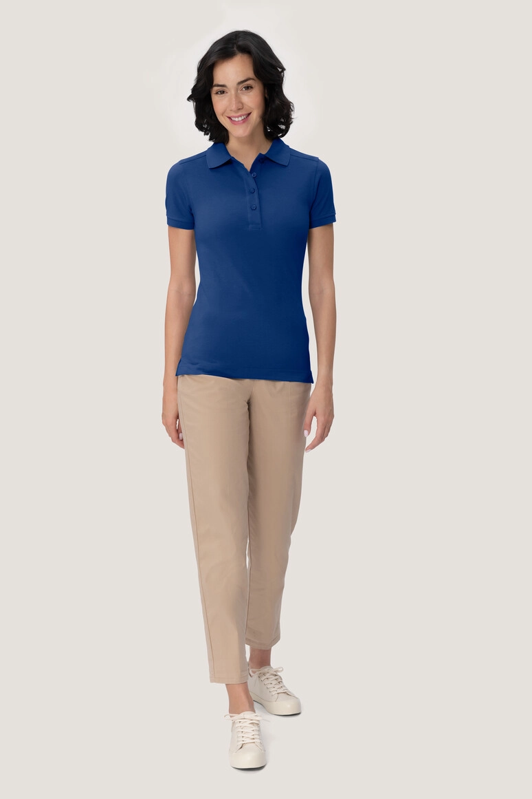 HAKRO Damen Poloshirt Mikralinar® PRO zum Besticken und Bedrucken in der Farbe Hp ultramarinblau mit Ihren Logo, Schriftzug oder Motiv.