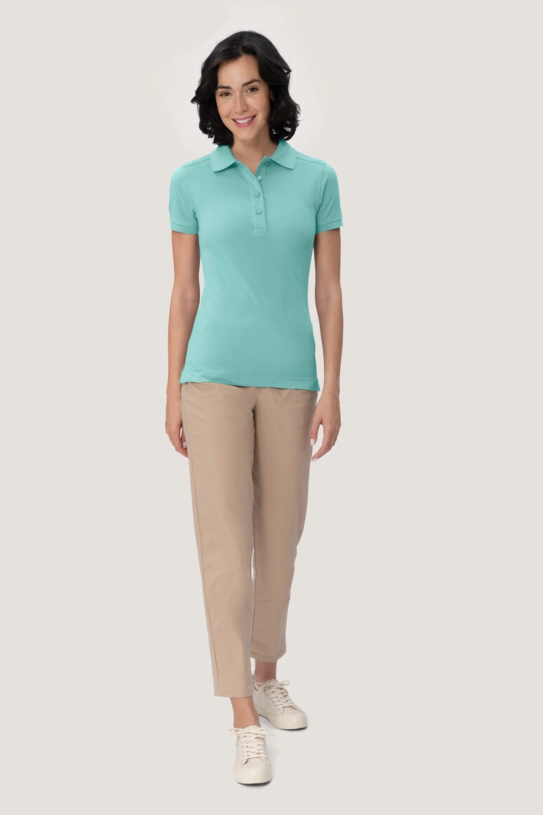 HAKRO Damen Poloshirt Mikralinar® PRO zum Besticken und Bedrucken in der Farbe Hp eisgrün mit Ihren Logo, Schriftzug oder Motiv.