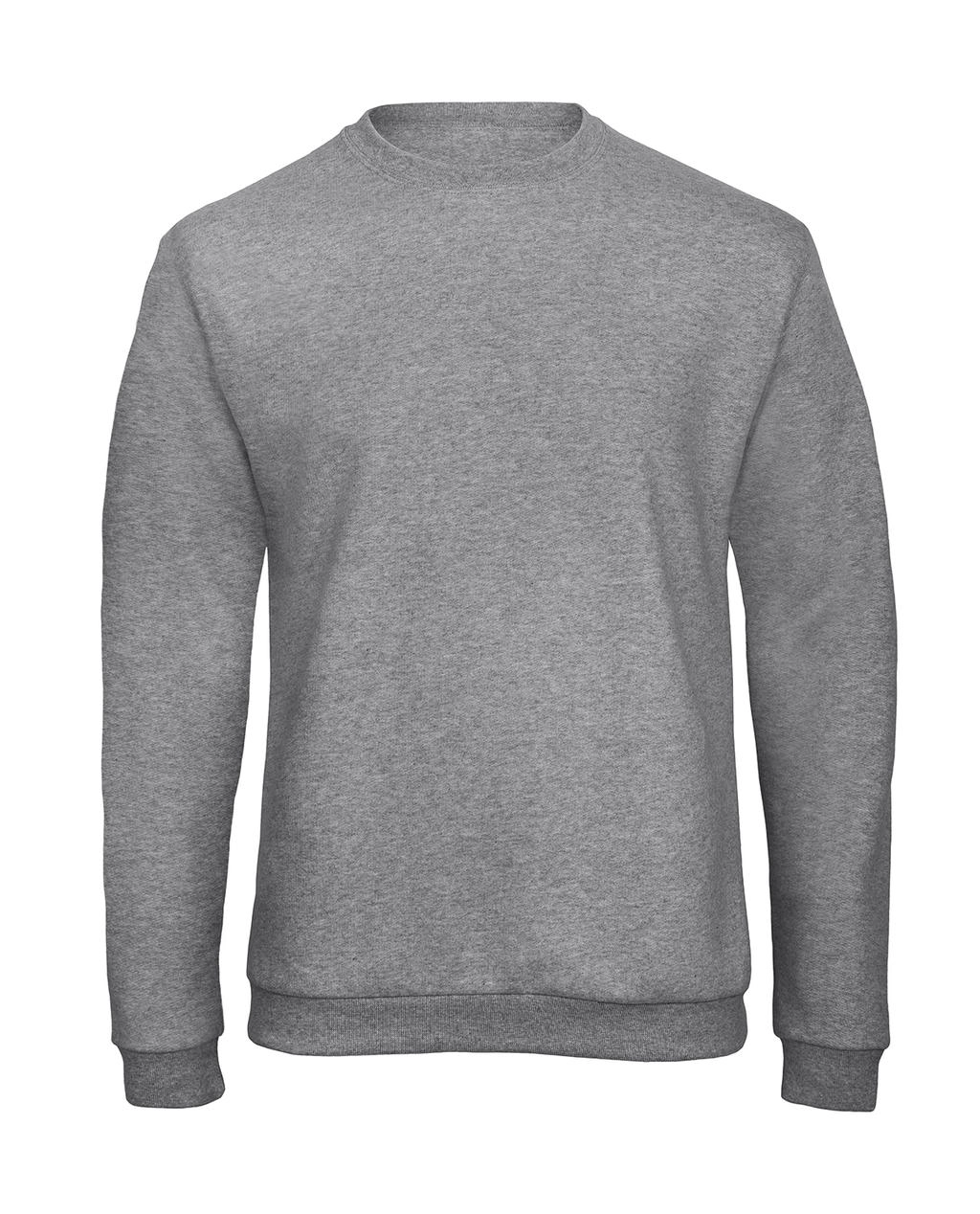 ID.202 50/50 Sweatshirt Unisex zum Besticken und Bedrucken in der Farbe Heather Grey mit Ihren Logo, Schriftzug oder Motiv.