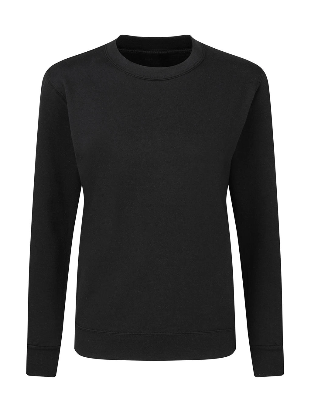 Crew Neck Sweatshirt Women zum Besticken und Bedrucken in der Farbe Black mit Ihren Logo, Schriftzug oder Motiv.