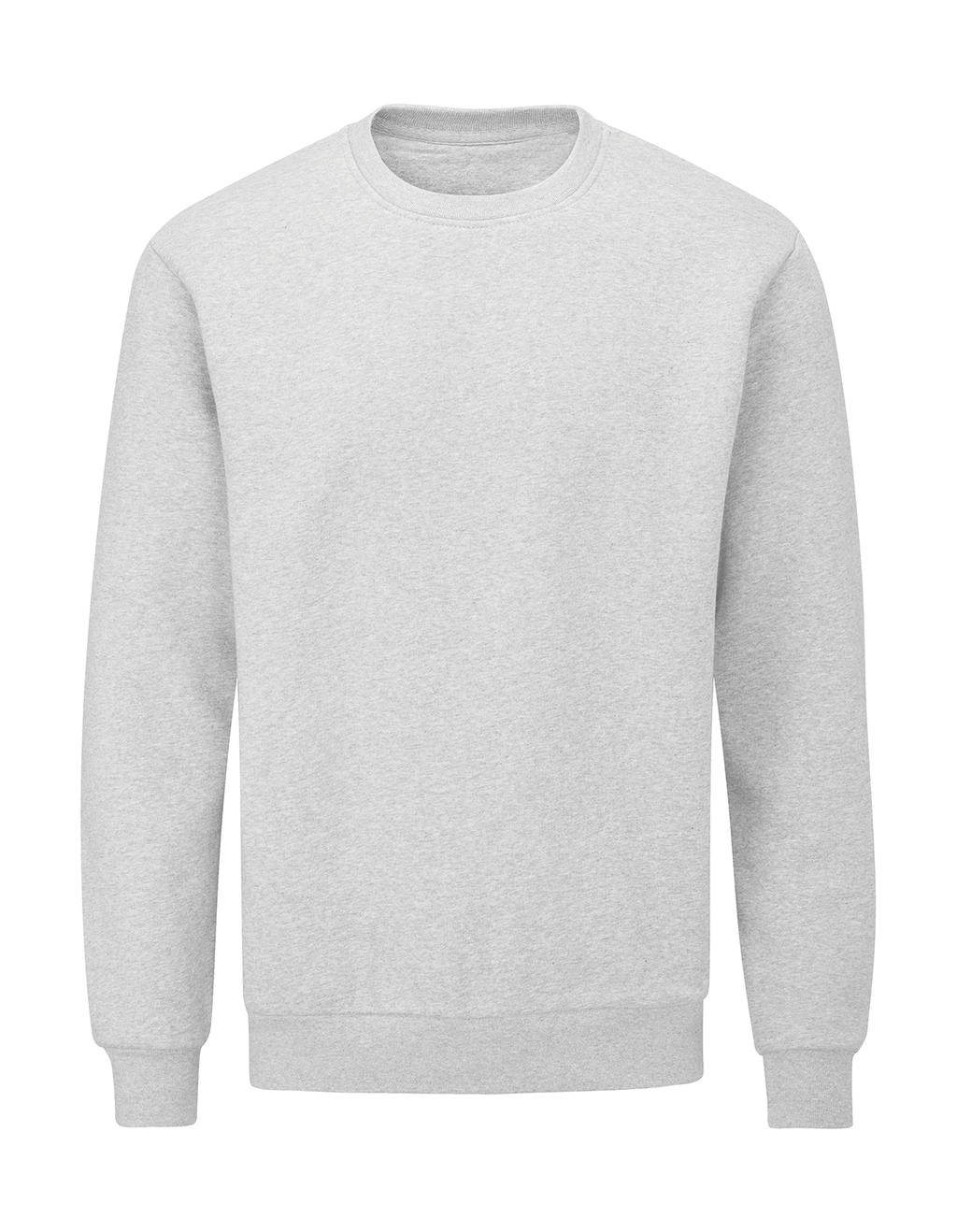 Essential Sweatshirt zum Besticken und Bedrucken in der Farbe Heather Grey Melange mit Ihren Logo, Schriftzug oder Motiv.