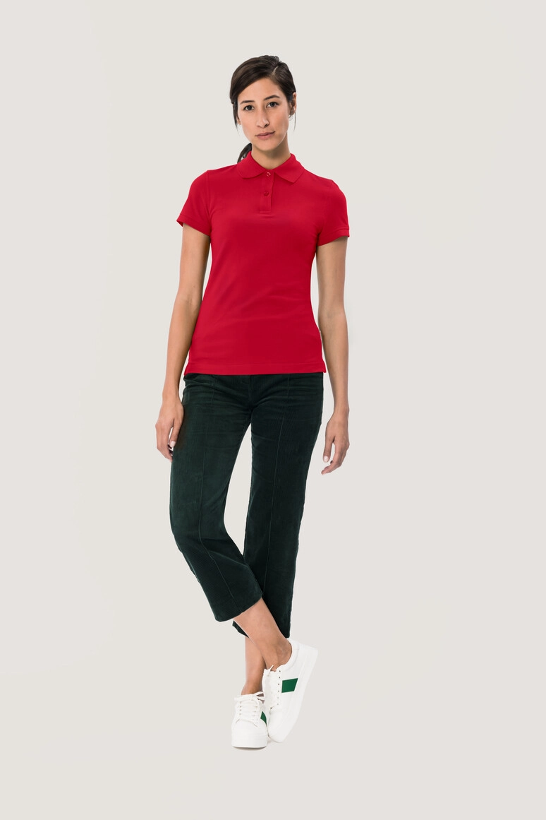 HAKRO Damen Poloshirt Top zum Besticken und Bedrucken in der Farbe Rot mit Ihren Logo, Schriftzug oder Motiv.