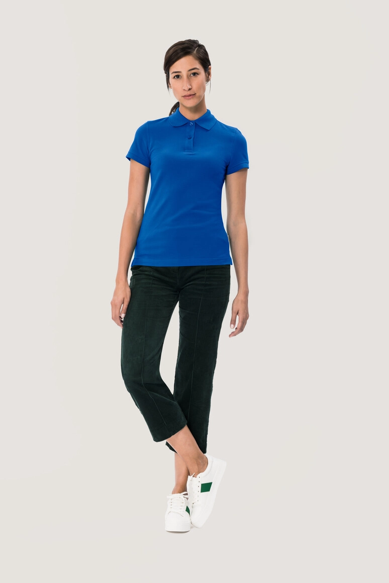 HAKRO Damen Poloshirt Top zum Besticken und Bedrucken in der Farbe Royalblau mit Ihren Logo, Schriftzug oder Motiv.