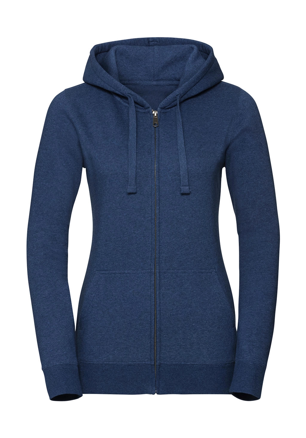 Ladies` Authentic Melange Zipped Hood Sweat zum Besticken und Bedrucken in der Farbe Ocean Melange mit Ihren Logo, Schriftzug oder Motiv.