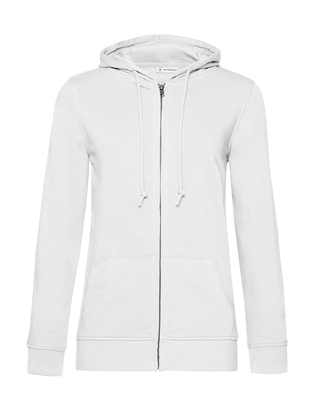 Organic Inspire Zipped Hood /women_° zum Besticken und Bedrucken in der Farbe White mit Ihren Logo, Schriftzug oder Motiv.