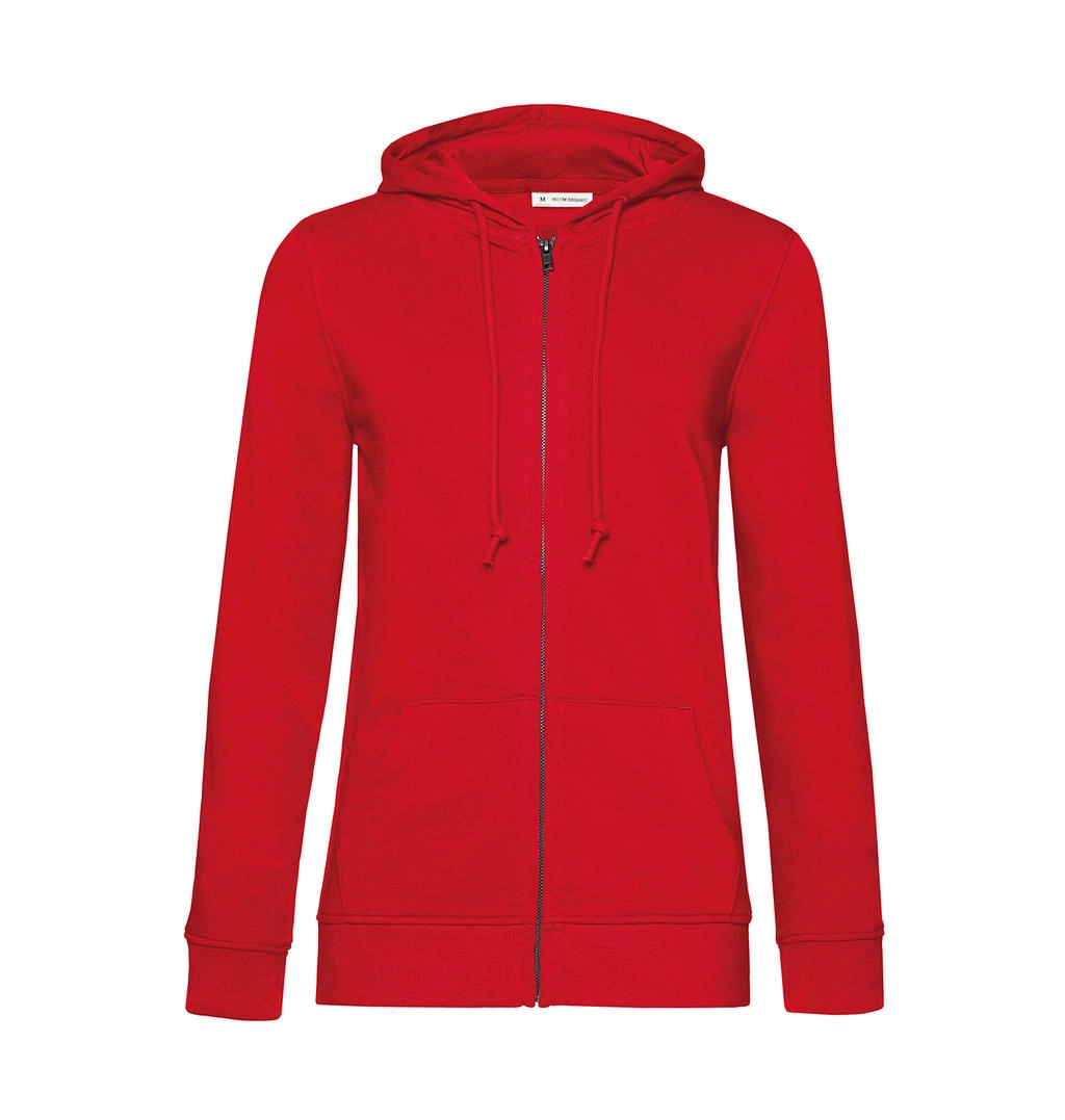 Organic Inspire Zipped Hood /women_° zum Besticken und Bedrucken in der Farbe Red mit Ihren Logo, Schriftzug oder Motiv.